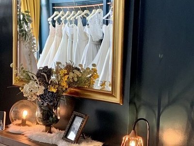 white closet bridal photo 3