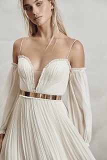 gold belt dress photo