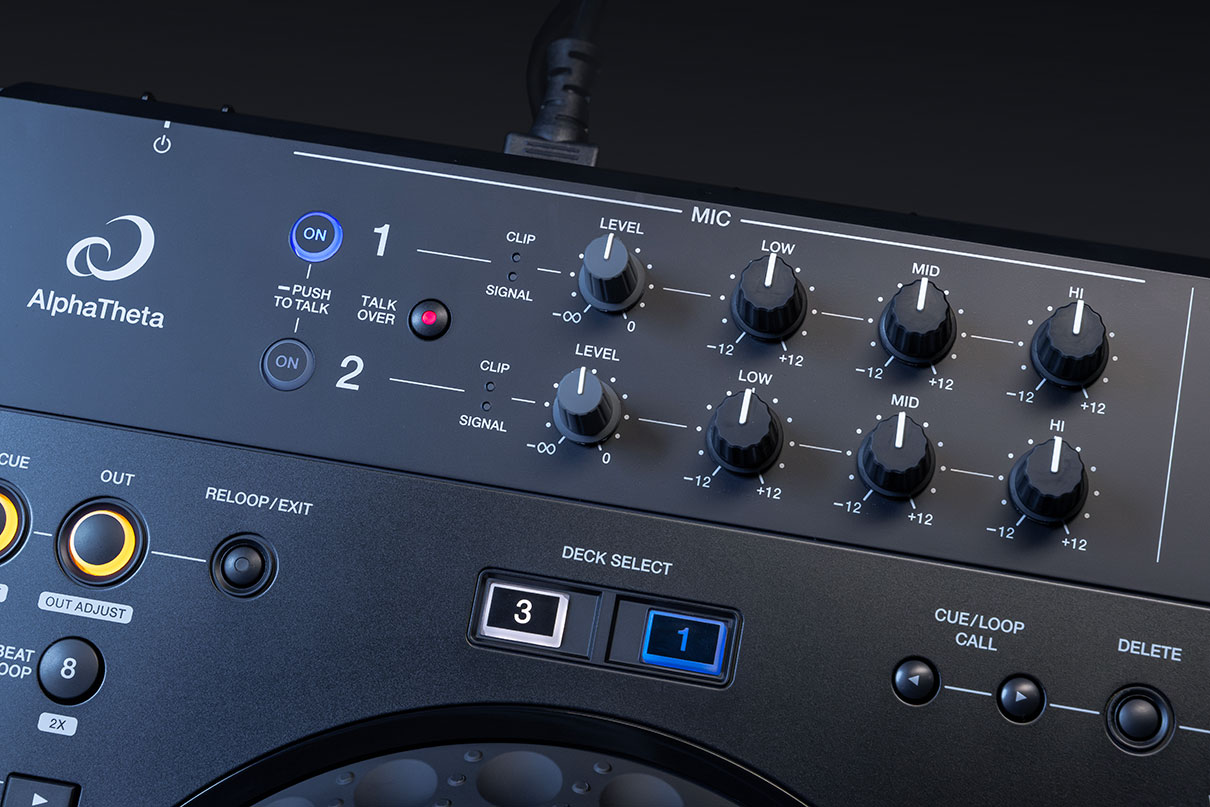 AlphaTheta XDJ-AZ zadní a boční část zařízení