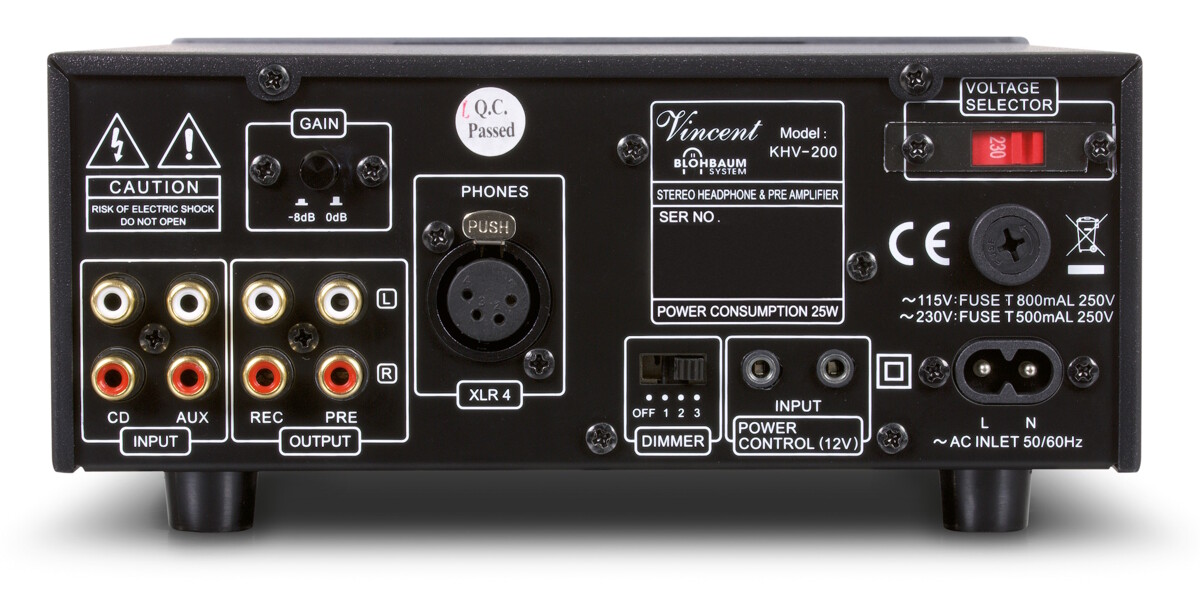 Zadní panel Vincent KHV-200