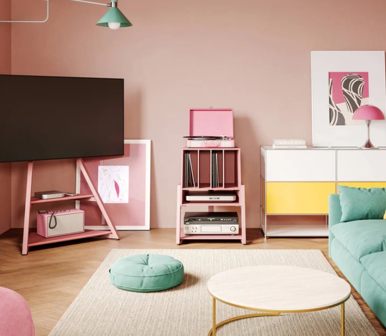 FITUEYES Eiffel RS05 Pink – další pohled na růžový stojan