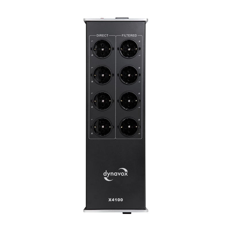Pohled shora na Dynavox X4100S Silver s osmi zásuvkami