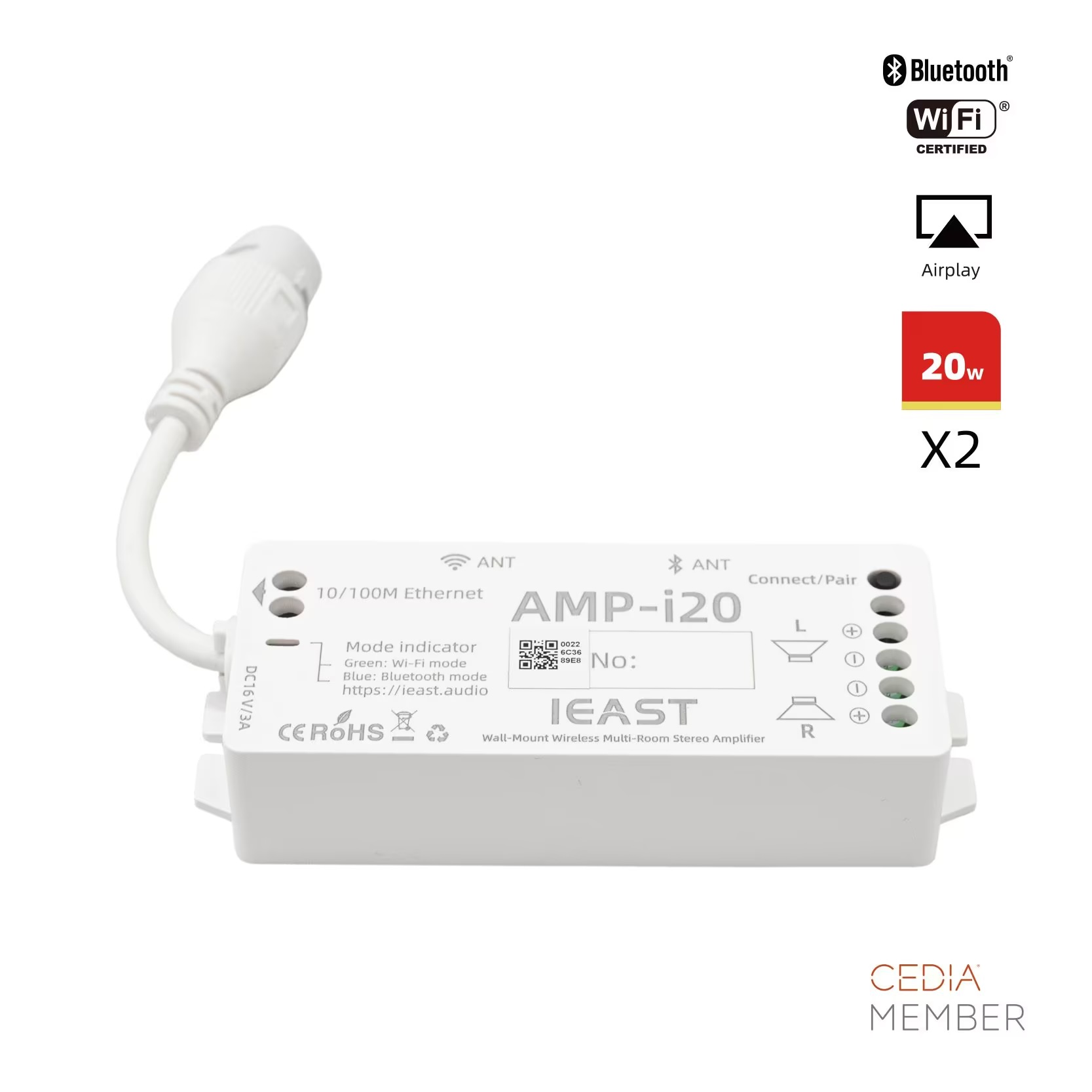 iEAST AMP-i20 inštalačný multiroom zosilňovač