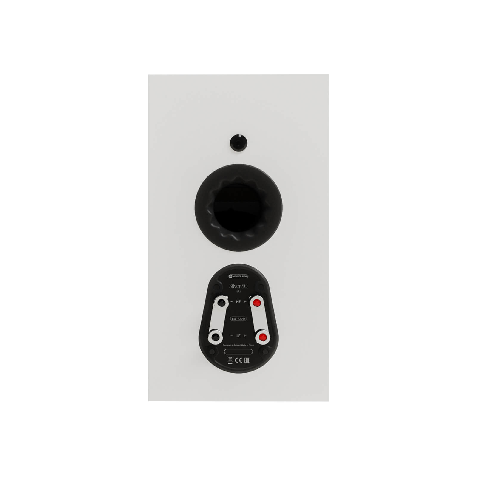 Zadní strana Monitor Audio Silver 50 8G se Silent Flow bassreflexovým portem