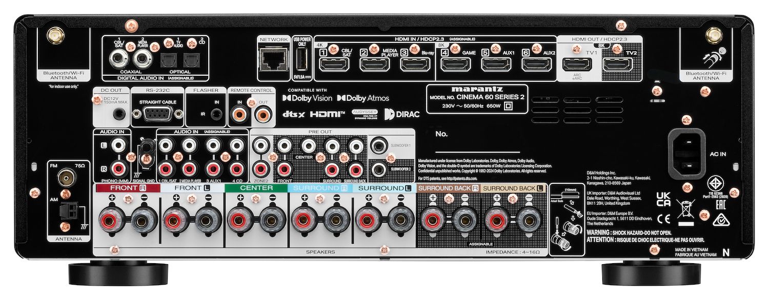 Zadný panel Marantz CINEMA 60DAB SERIES 2