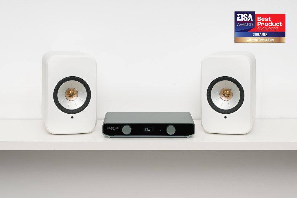Volumio Primo Plus v Hi-Fi sestavě s reproduktory
