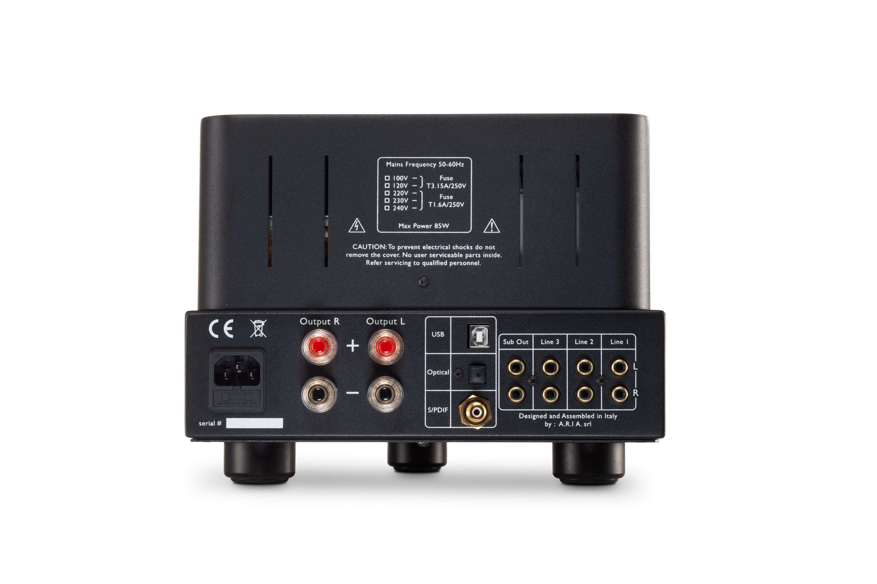 Zadní panel Unison Research Simply Italy Black Edition