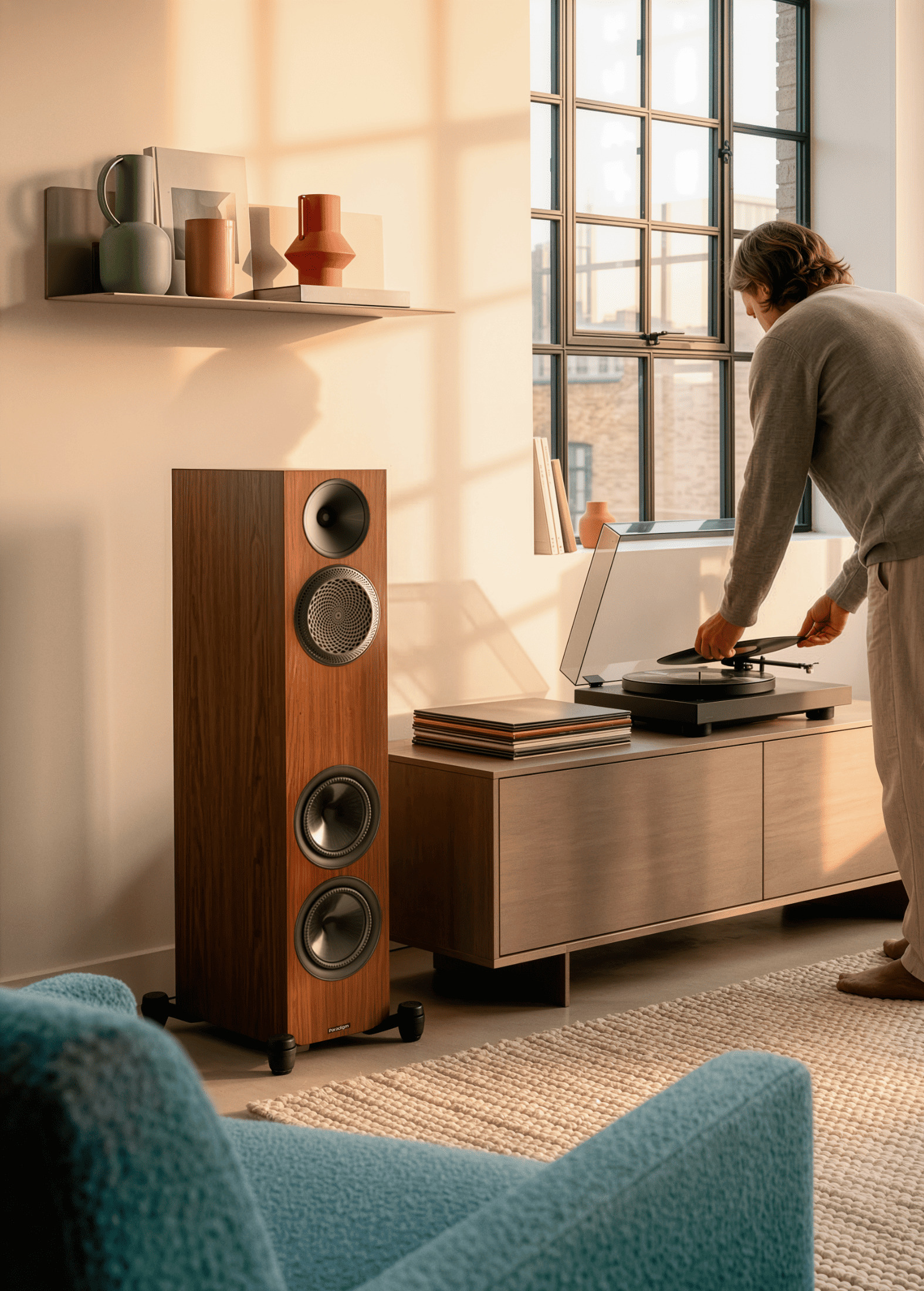 Paradigm Premier 720F v2 v stereo zostave s gramofónom