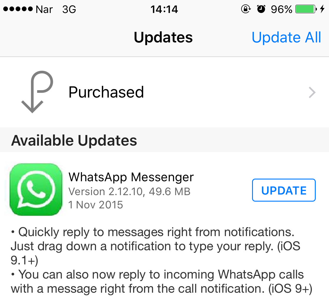 iOS üçün WhatsApp nəhayətki yeniləndi