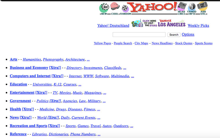 Məhşur saytların illər əvvəlki görüntüləri
