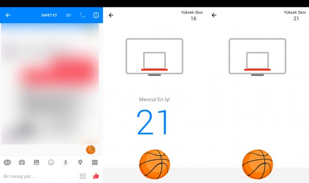 Facebook Messenger'də basketbol oynayın