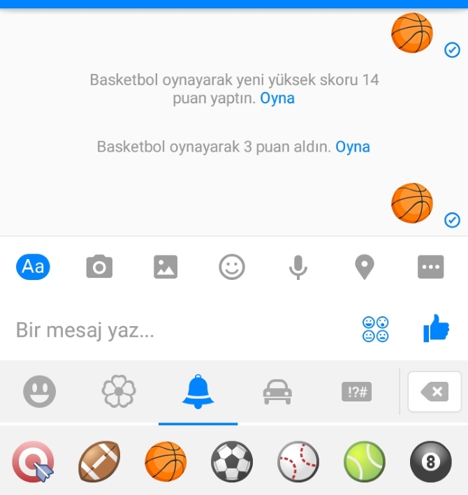 Facebook Messenger'də basketbol oynayın