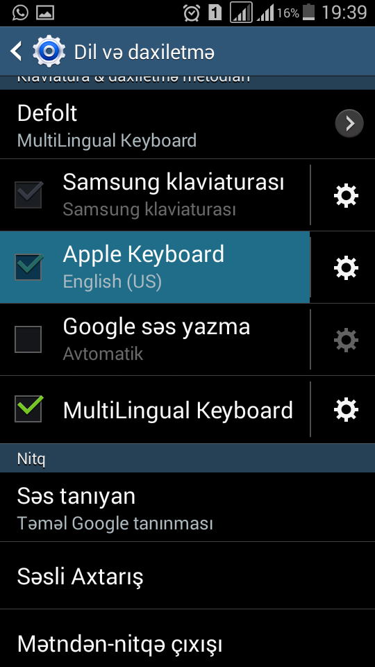 Android'də iPhone klaviaturası istifadə etmək