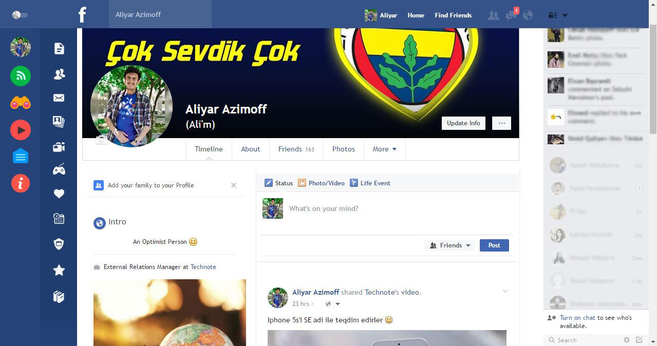 Facebook`un dizaynını necə dəyişmək olar?