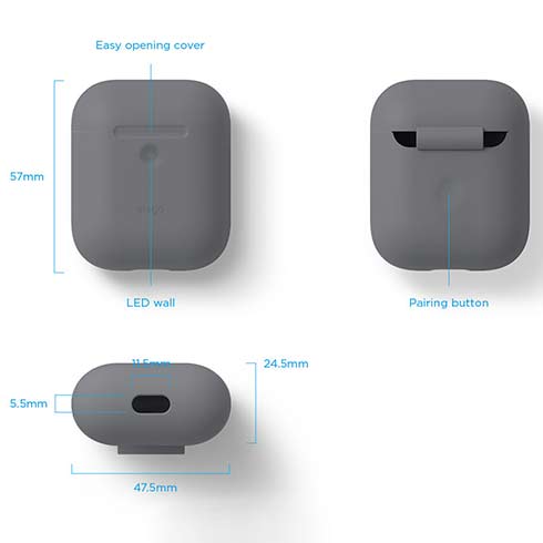 Elago Airpods 2 Silicone Case - Medium Gray