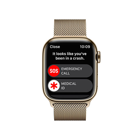 Apple Watch Series 8 GPS + Cellular 41mm Zlaté nerezové puzdro so zlatým Milánskym ťahom