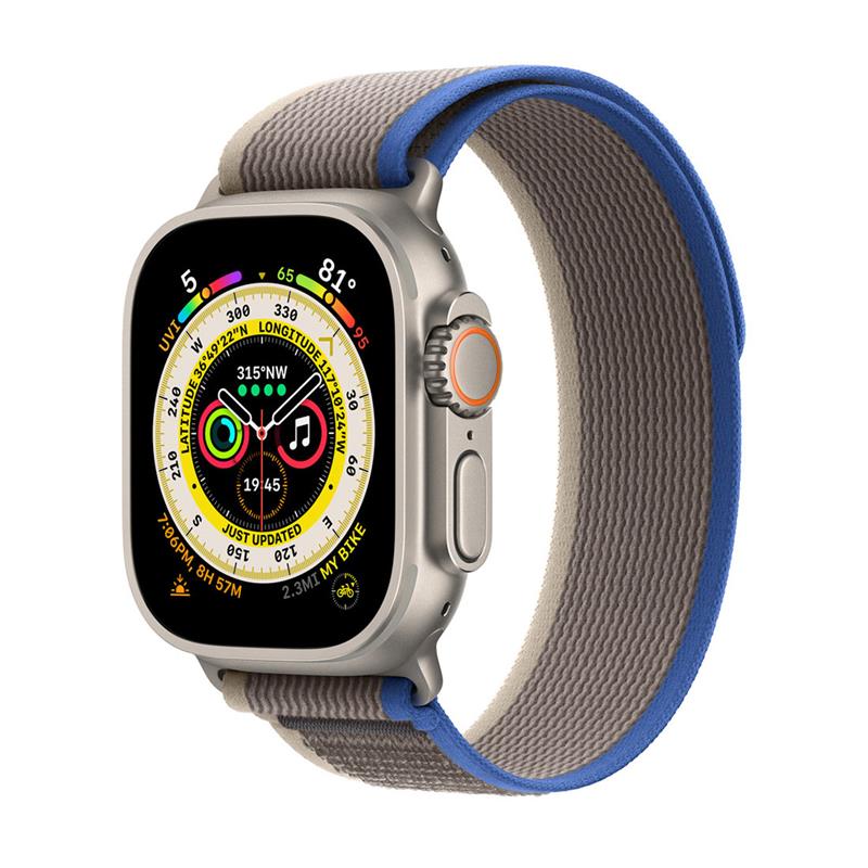 Apple Watch 49mm Blue/Gray Trail Loop - M/L