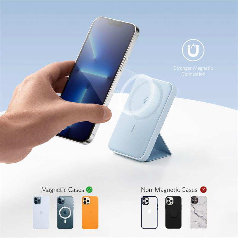 Anker Foldable Magnetic Battery MagGo 5000 mAh - Misty Blue