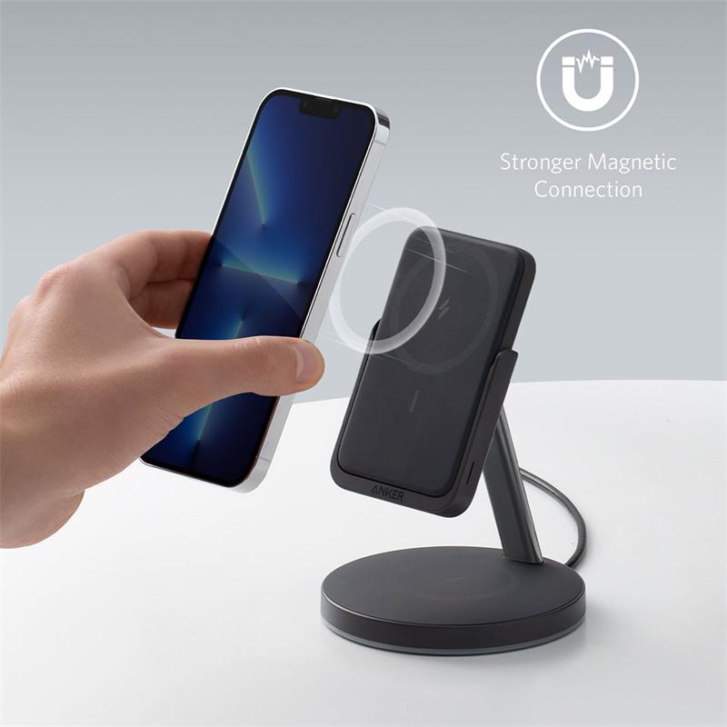 Anker 2-in-1 Magnetic Wireless Charger MagGo 633 - Interstellar Gray