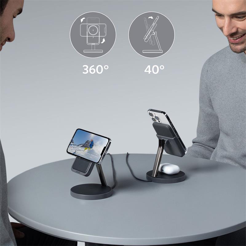 Anker 2-in-1 Magnetic Wireless Charger MagGo 633 - Interstellar Gray
