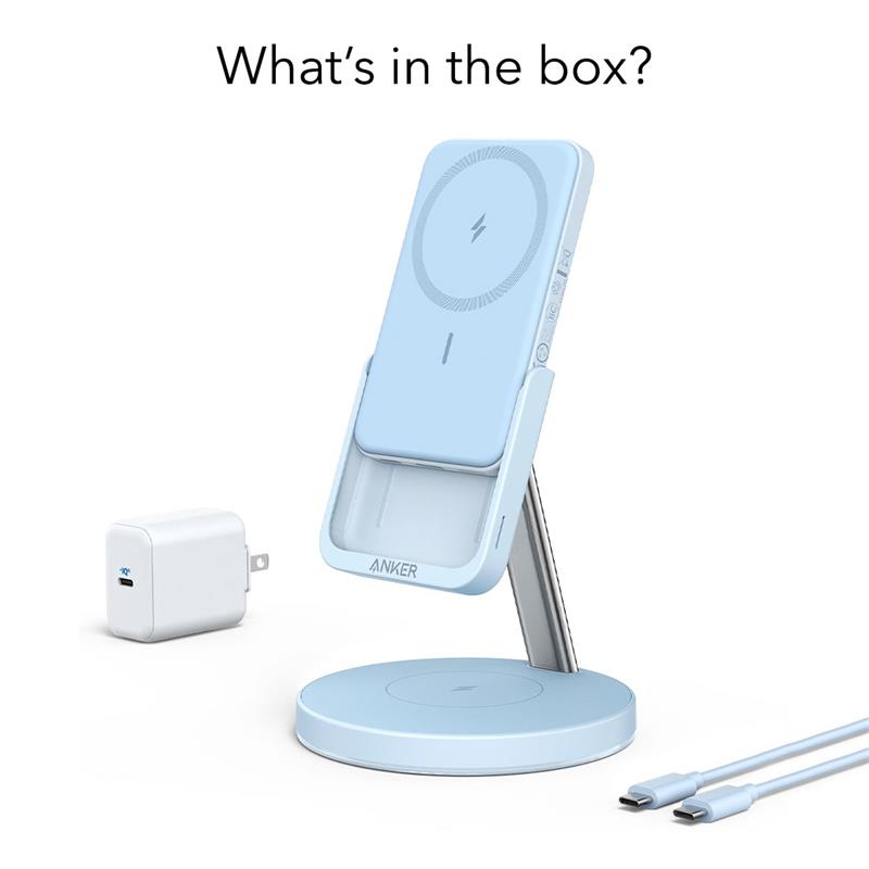 Anker 2-in-1 Magnetic Wireless Charger MagGo 633 - Misty Blue