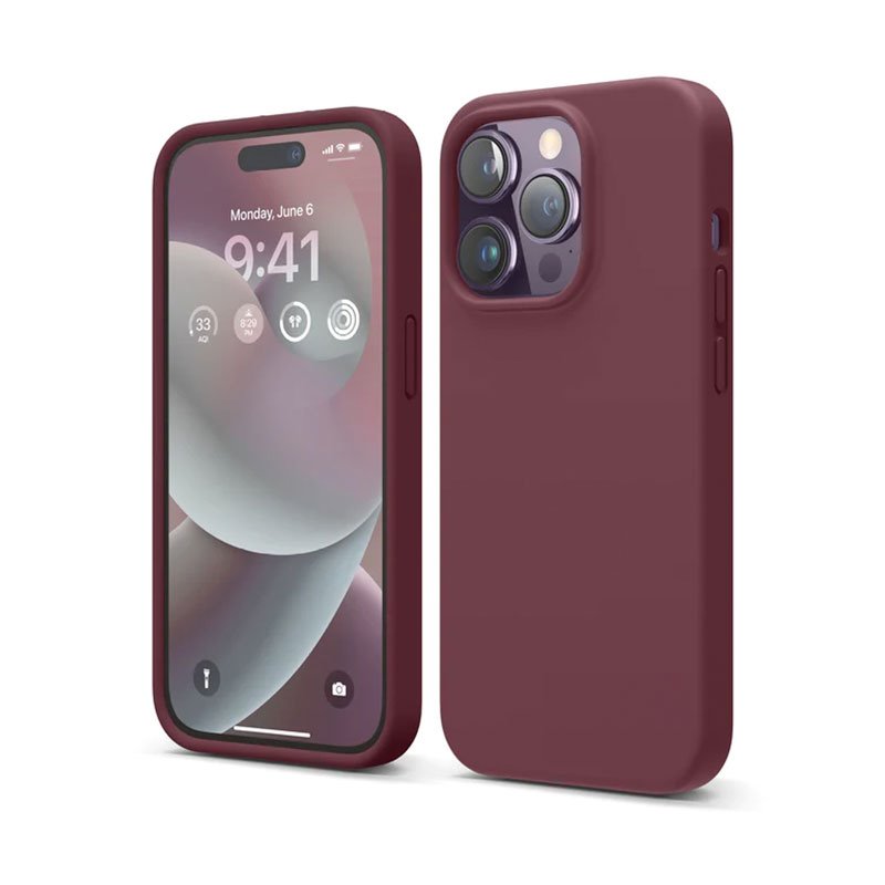 Elago kryt Silicone Case pre iPhone 14 Pro - Burgundy