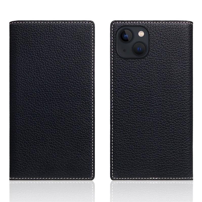 SLG Design puzdro D8 Full Grain Leather pre iPhone 14 - Black Blue