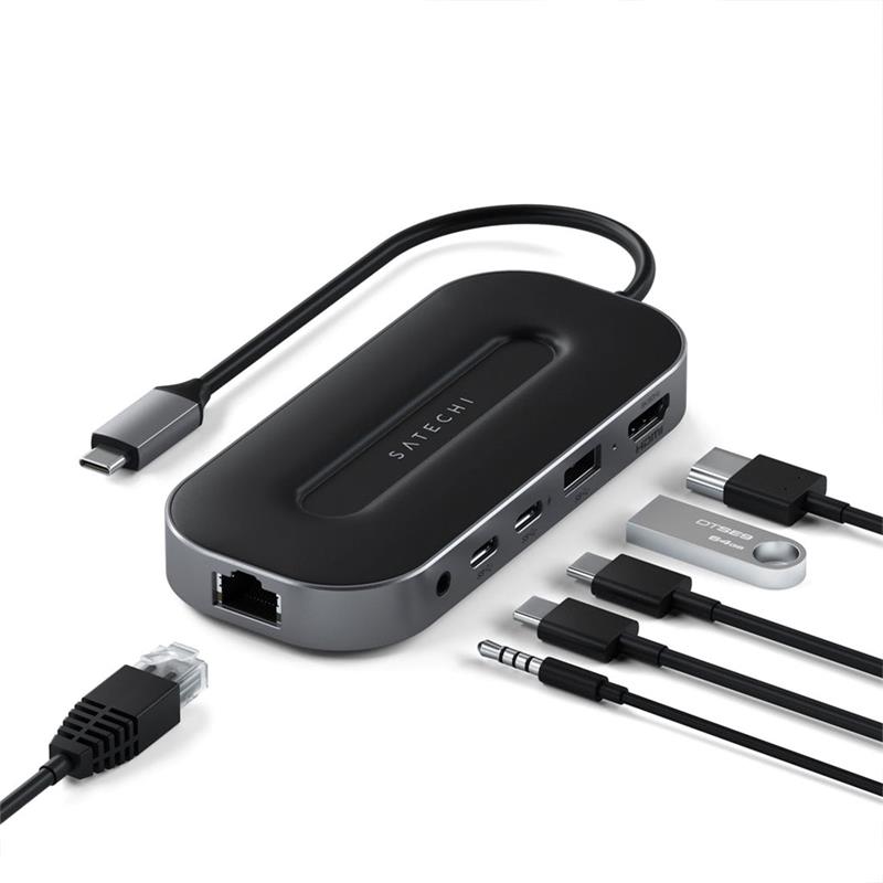 Satechi USB-4 Multiport Adapter with 2.5G Ethernet - Space Gray Aluminium