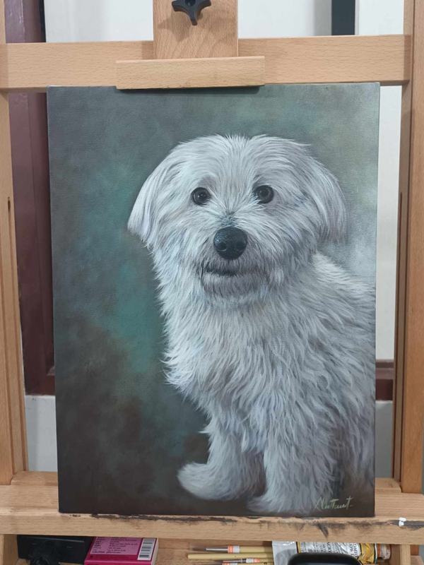 Dog portrait painting