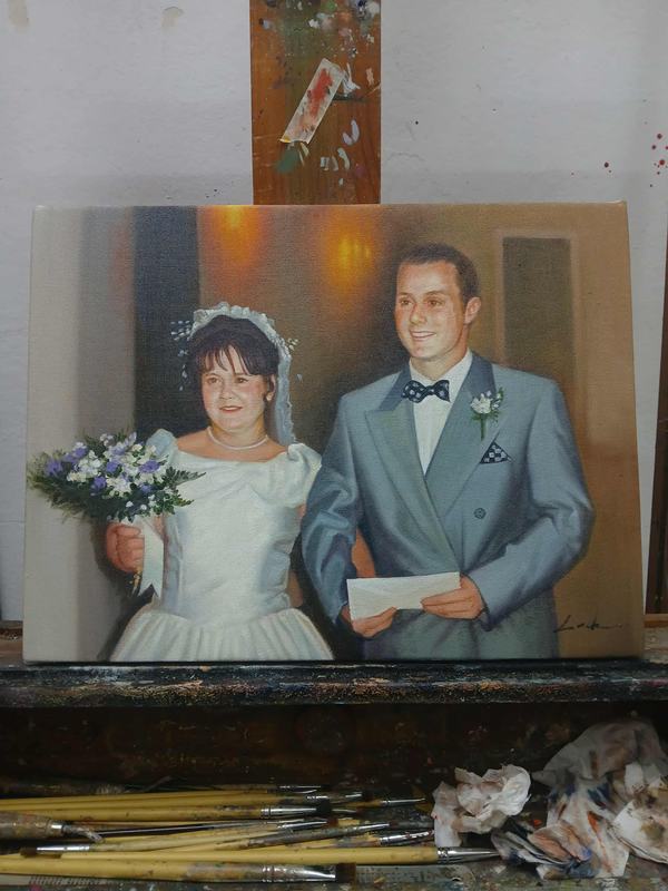 Finished oilpainting painted from photo
