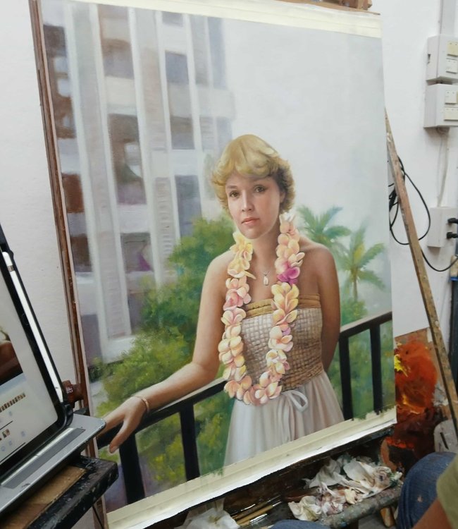 Oil painting commission, painted from photos