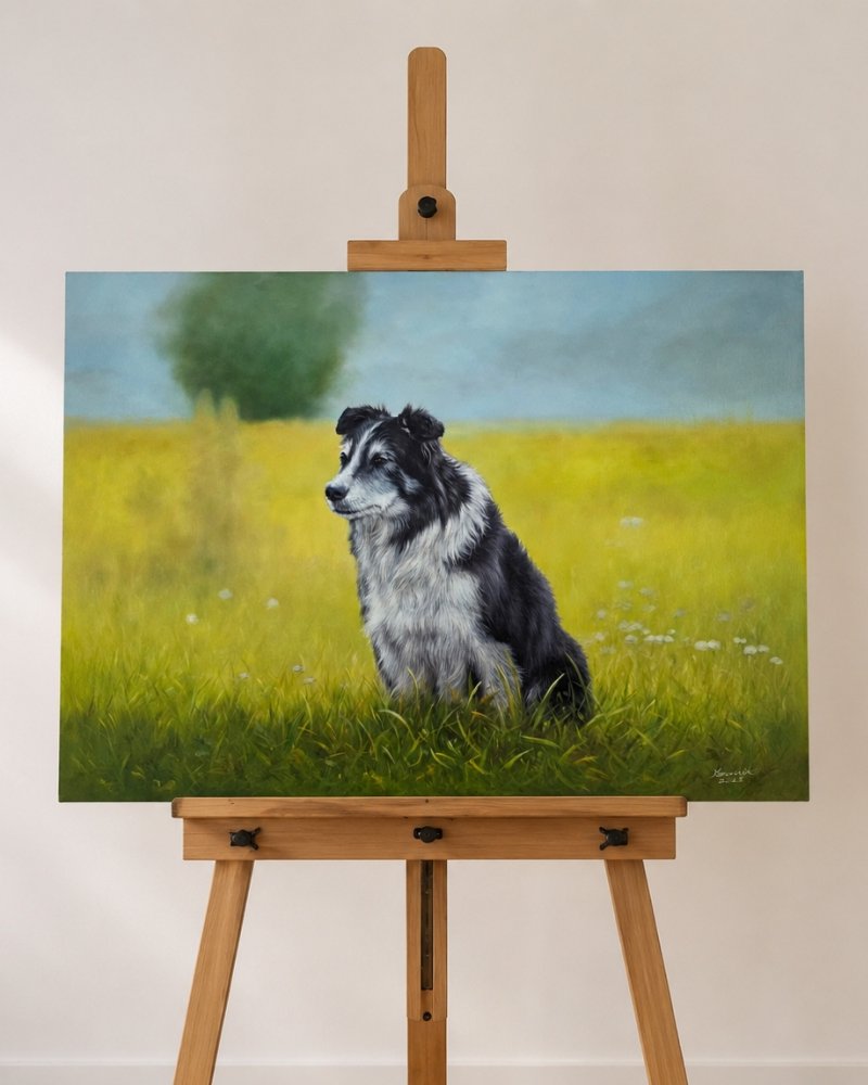 Custom dog portrait painting