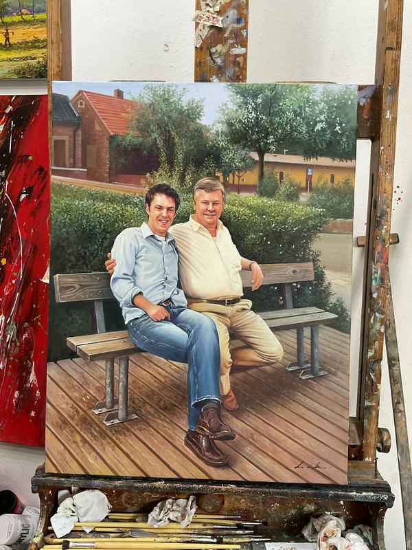 Oil painting painted by hand