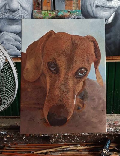 Adding base colors to oil painting