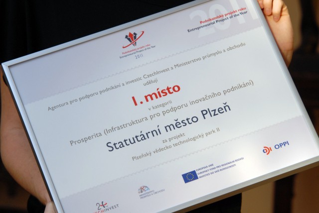 Plzeň získala cenu za nejlepší podnikatelský projekt roku 2011