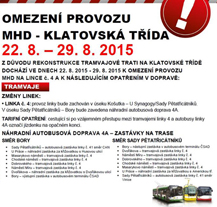 Rekonstrukce tramvajové trati na Klatovské třídě omezila dopravu