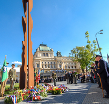 Zástupce veteránů popřál Plzeňanům při hlavním vzpomínkovém aktu svobodu navždy