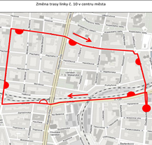 Trolejbusová linka číslo 10 ve směru od Černic změní od září trasu