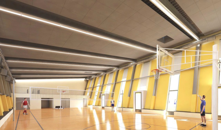Vizualizace sportovního sálu ve Lhotě