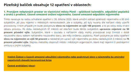 Plzeň připravila jednoduché formuláře, jak si požádat o pomoc v rámci Plzeňské protikoronavirové dvanáctky