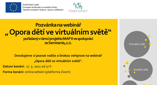 Opora dětí ve virtuálním světě je tématem webináře pro rodiče