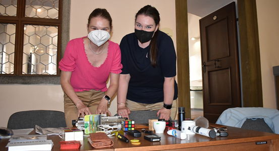 V mázhauzu je možné vyzkušet pomůcky pro lidi se zrakovým postižením