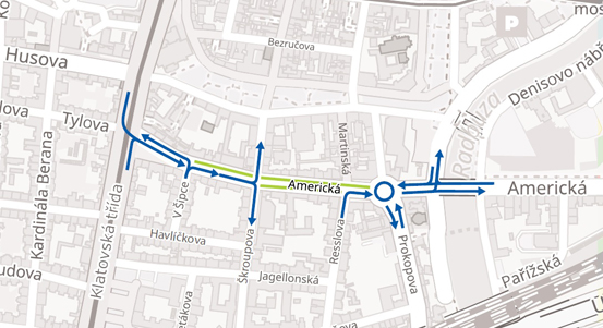 Americká v Plzni slouží od pondělí 23. srpna už jen chodcům, cyklistům a MHD