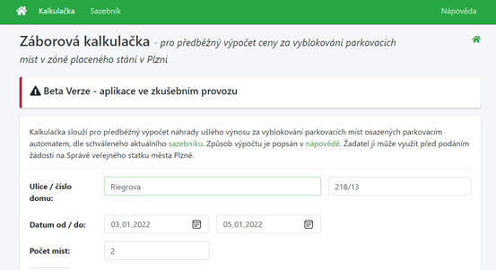 Město spustilo Záborovou kalkulačku. Občané i firmy si mohou předem zjistit, kolik je bude stát zábor parkovacích míst.