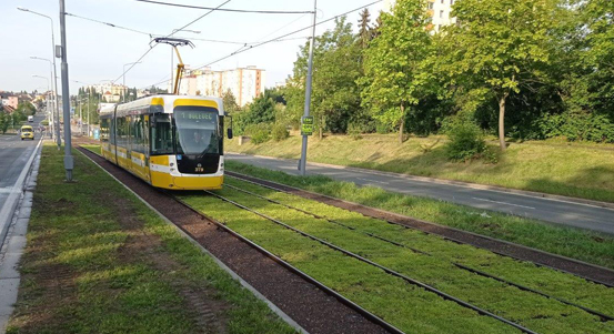 Zelená se další tramvajový pás, po Slovanech tentokrát v Bolevci