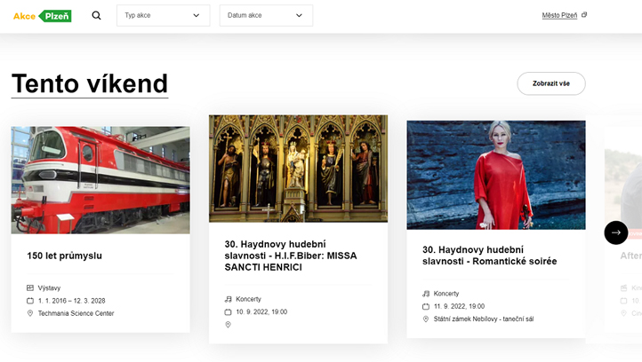 Grafika webu Kalendář akcí