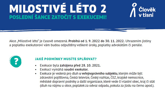 Ještě lze využít Milostivého léta. Lidé v dluhových pastech tak mají šanci na oddlužení