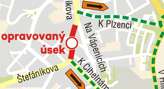 Koncem května začne oprava Štefánikovy ulice v Černicích