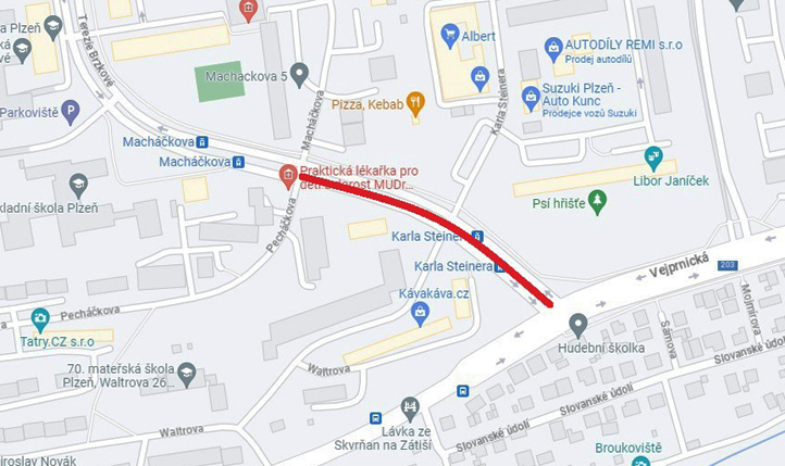 Orientační mapa (zdroj: Google Maps)