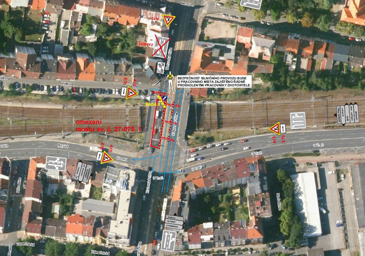 Ilustrativní obrázek: DIO zatěžovací zkoušky mostů na Klatovské - 1. část směrem na Klatovy (zdroj: ŘSD ČR, Správa Plzeň)